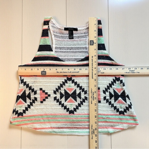 Forever 21 Aztec Print Knit Racerback Crop Tank Top – Size Small - Picture 3 of 8
